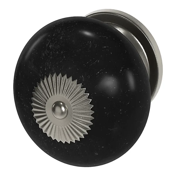 Castorama Bouton De Meuble Arrondi Porcelaine Vras GoodHome Noir Ø4cm X P.3.9cm 1