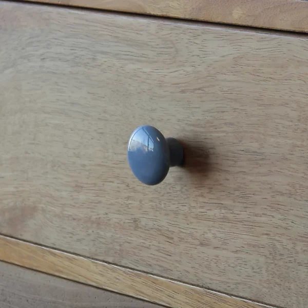 Castorama Bouton De Meuble Arrondi Porcelaine Vras GoodHome Titane Bleu Ø3.2cm X P.2.5cm 1