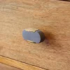 Castorama Bouton De Meuble Ovale GoodHome Rubian Gris 5.3cm X H.2.6cm X P.2.3cm 5