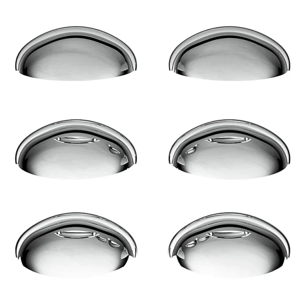 Castorama Lot 6 Poignées De Meuble Demi-ronde GoodHome Armel Effet Chromé Gris L.79mm X L.28mm X H. 26mm Entraxe 64mm 1