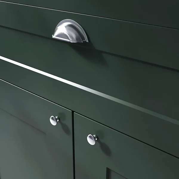 Castorama Lot 6 Poignées De Meuble Demi-ronde GoodHome Govlin Effet Chromé Gris L.81mm X L.30mm X H. 30mm Entraxe 64mm 1