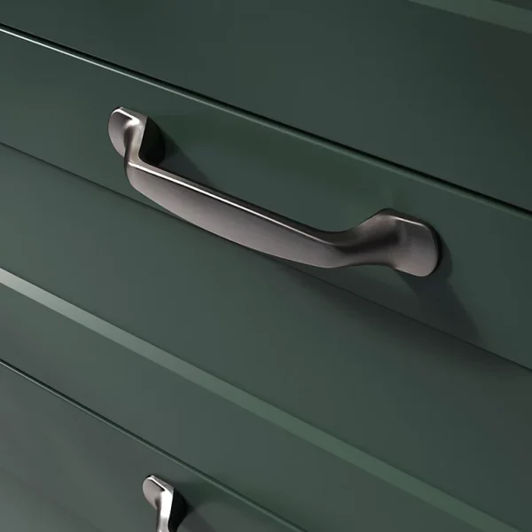 Castorama Lot 6 Poignées De Meuble Nœud GoodHome Govlin Aluminium Effet Nickel Satin Gris L.131mm X L.19mm X H. 24mm Entraxe 96mm 1