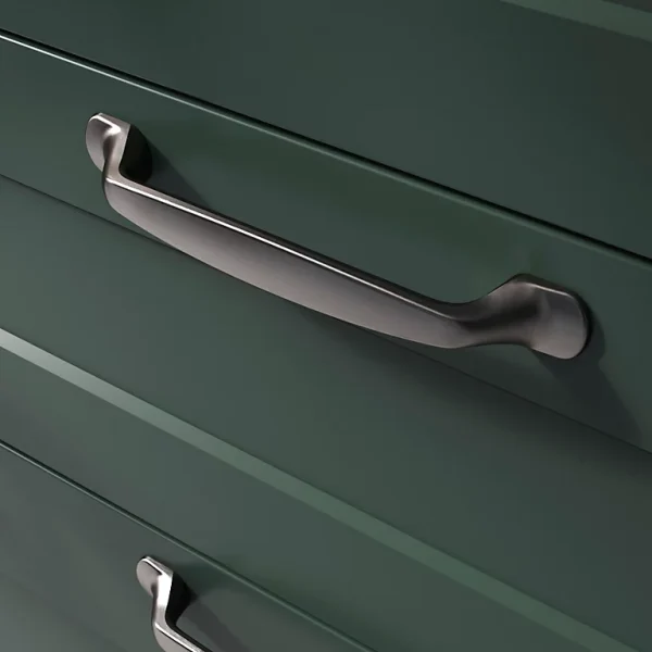 Castorama Lot 6 Poignées De Meuble Nœud GoodHome Govlin Aluminium Effet Nickel Satin Gris L.164mm X L.20mm X H. 24mm Entraxe 128mm 1