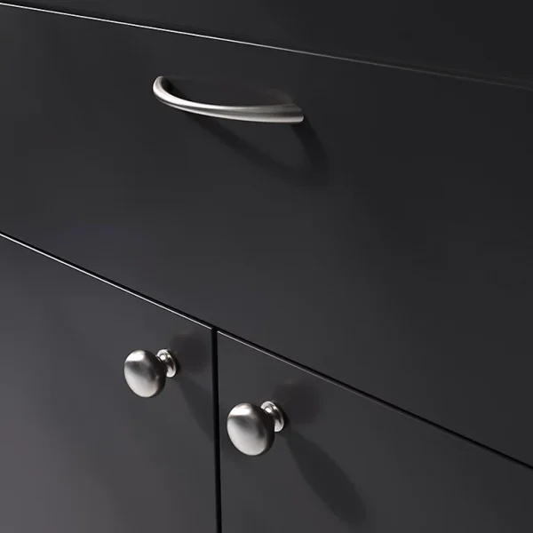 Castorama Lot 6 Poignées De Meuble Nœud GoodHome Primel Effet Nickel Satin Gris L.114mm X L.11mm X H. 27mm Entraxe 96mm 1