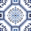 Castorama Lot 8 Carreaux Adhésifs Décoratifs Vinyl Way Agadir Dada Art Effet Carreau De Ciment Bleu & Blanc L.20 X L.20 Cm X Ep.1,3 Mm 7