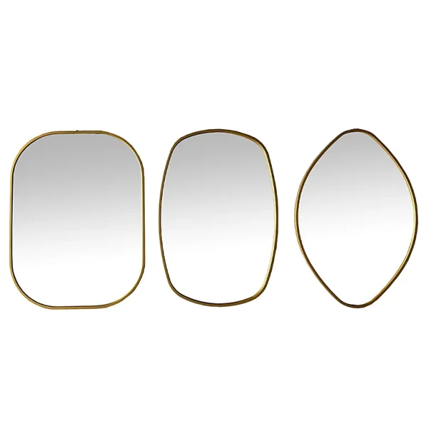 Castorama Lot De 3 Miroirs De Formes Organiques 30 X 40 Cm, 2 X 27 X 40 Cm Doré 1
