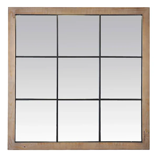 Castorama Miroir Atelier Carré 9 Vues 100 X 100cm Bois Et Métal Noir 1
