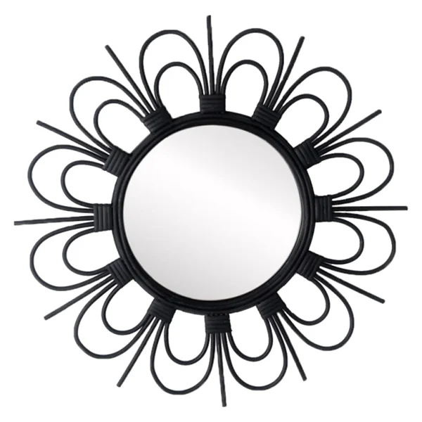 Castorama Miroir Rotin Fleur Noir L.43 X L.43 Cm 1