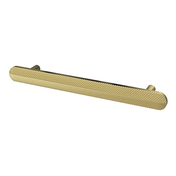 Castorama Poignée De Meuble Arrondi GoodHome Garlan Aluminium Effet Laiton Satin Doré L.168mm X L.15mm X H. 27mm Entraxe 128mm 1