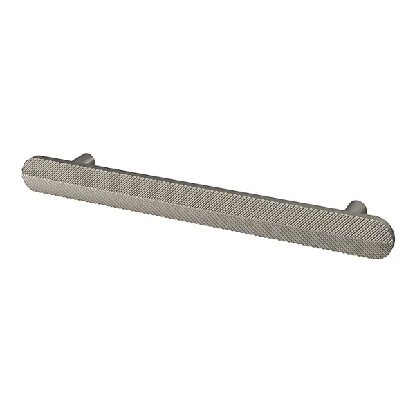 Castorama Poignée De Meuble Arrondi GoodHome Garlan Aluminium Effet Nickel Satin Gris L.168mm X L.15mm X H. 27mm Entraxe 128mm 1