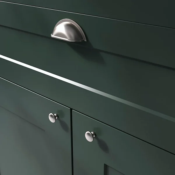 Castorama Poignée De Meuble Demi-ronde GoodHome Govlin Effet Nickel Satin Gris L.81mm X L.30mm X H. 30mm Entraxe 64mm 1