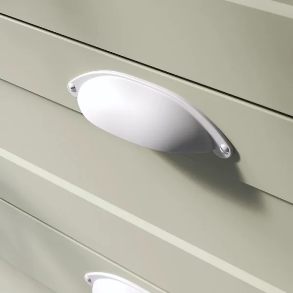 Castorama Poignée De Meuble Demi-ronde GoodHome Govlin Mat Blanc L.81mm X L.30mm X H. 30mm Entraxe 64mm 1