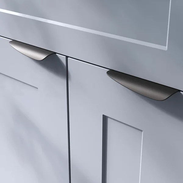 Castorama Poignée De Meuble Incurvé GoodHome Mehaban Mat Noir L.120mm X L.44mm X H. 13mm Entraxe 96mm 1