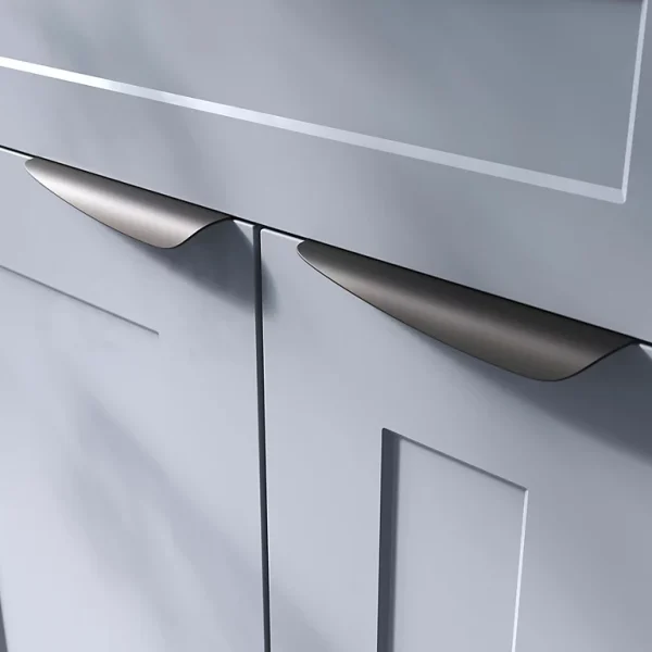 Castorama Poignée De Meuble Incurvé GoodHome Mehaban Mat Noir L.170mm X L.44mm X H. 18mm Entraxe 128mm 1