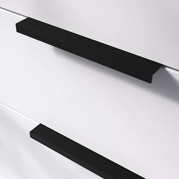 Castorama Poignée De Meuble Incurvé GoodHome Skej Aluminium Mat Noir L.152mm X L.19mm X H. 35mm Entraxe 128mm 1