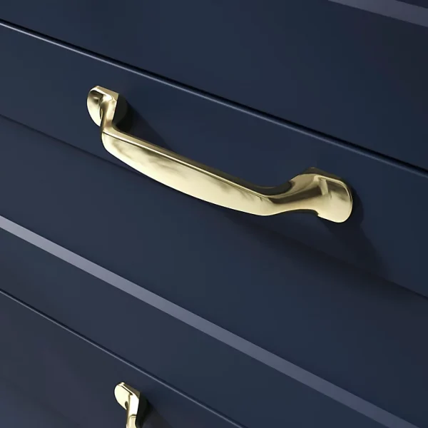 Castorama Poignée De Meuble Nœud GoodHome Govlin Aluminium Effet Laiton Doré L.131mm X L.19mm X H. 24mm Entraxe 96mm 1