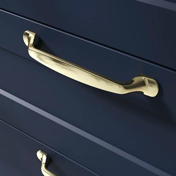 Castorama Poignée De Meuble Nœud GoodHome Govlin Aluminium Effet Laiton Doré L.164mm X L.20mm X H. 24mm Entraxe 128mm 1