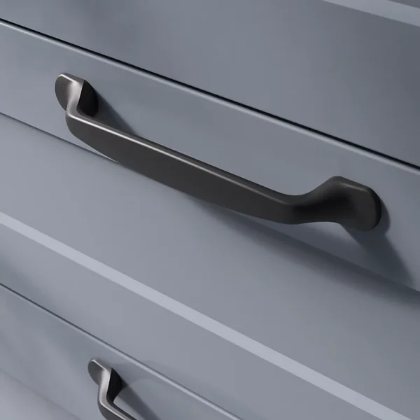 Castorama Poignée De Meuble Nœud GoodHome Govlin Aluminium Mat Noir L.164mm X L.20mm X H. 24mm Entraxe 128mm 1