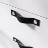 Castorama Poignée De Meuble Nœud GoodHome Hezo Cuir Et Métal Satin Noir L.123mm X H. 24mm Entraxe 96mm 7