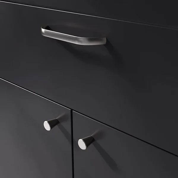 Castorama Poignée De Meuble Nœud GoodHome Irvil Aluminium Effet Nickel Satin Gris L.142mm X L.12mm X H. 30mm Entraxe 128mm 1