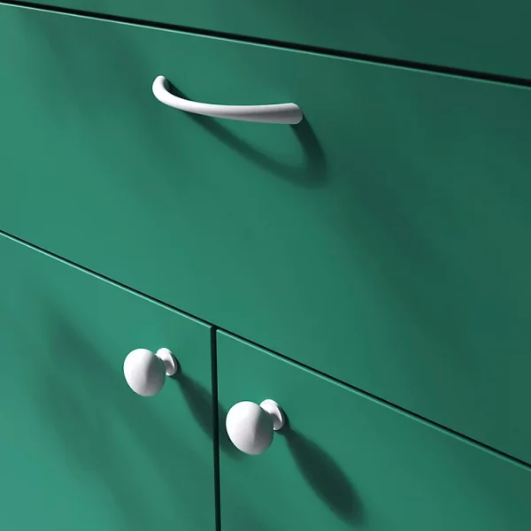 Castorama Poignée De Meuble Nœud GoodHome Primel Mat Blanc L.114mm X L.11mm X H. 27mm Entraxe 96mm 1