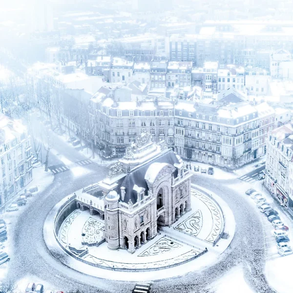 Castorama Toile Imprimée Lille Porte De Paris Neige 75 X 75 Cm 1