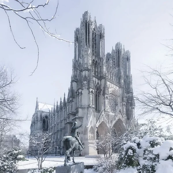 Castorama Toile Imprimée Reims Cathédrale 75 X 75 Cm 1